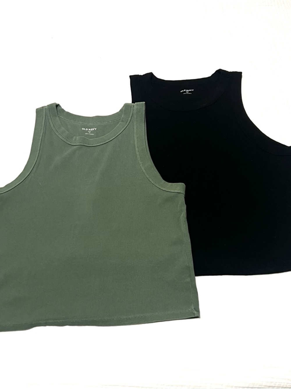 Old Navy Women’s Ribbed Tank Top 2-Pack - Olive & Black